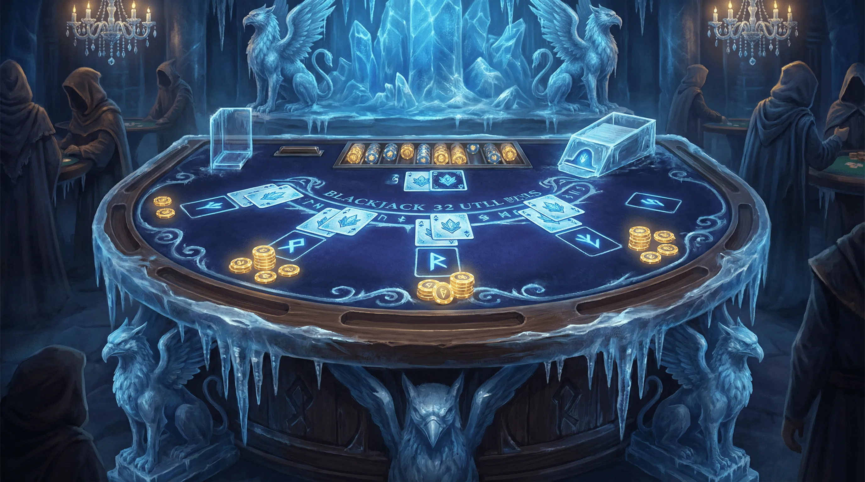 Mesa de Blackjack elegante com tema de gelo no pixbet